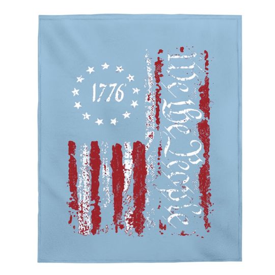 Vintage Old American Flag Patriotic 1776 We The People Usa Baby Blanket