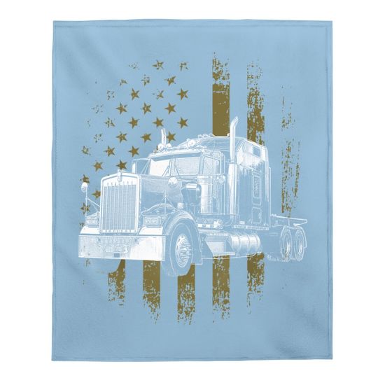 Truck Driver American Flag Baby Blanket