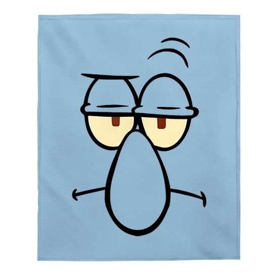Spongebob Squarepants Squidward Face Baby Blanket