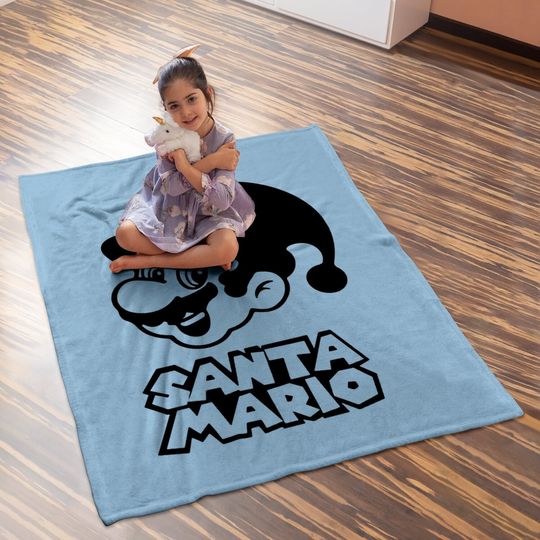 Christmas Santa Mario Baby Blanket