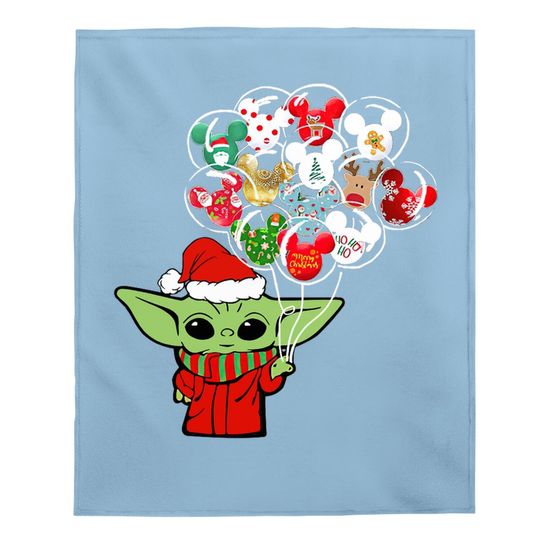Discover Baby Yoda Christmas Disney Balloon Baby Blanket