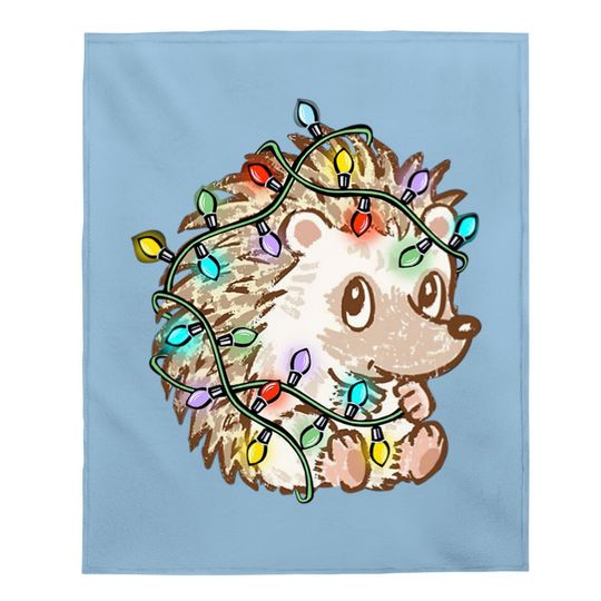 Hedgehog Christmas Colors Baby Blanket