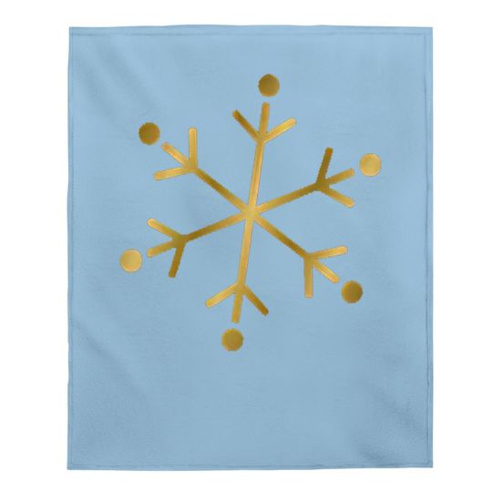 Gold Snowflakes Baby Blanket