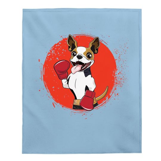 Dog With Boxing Red Gloves Baby Blanket