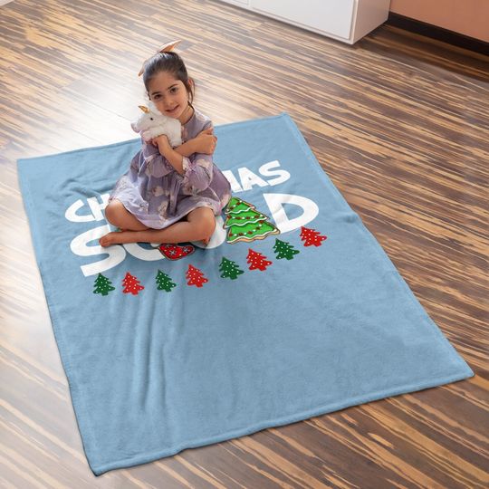 Christmas Squad Funny Xmas Tree Baby Blanket