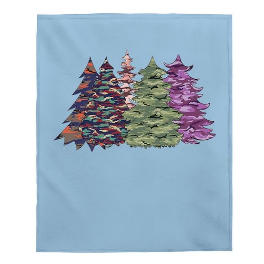 Camouflage Christmas Trees Baby Blanket