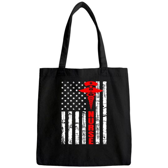 Patriotic American USA Flag Registered Nurse Tote Bag