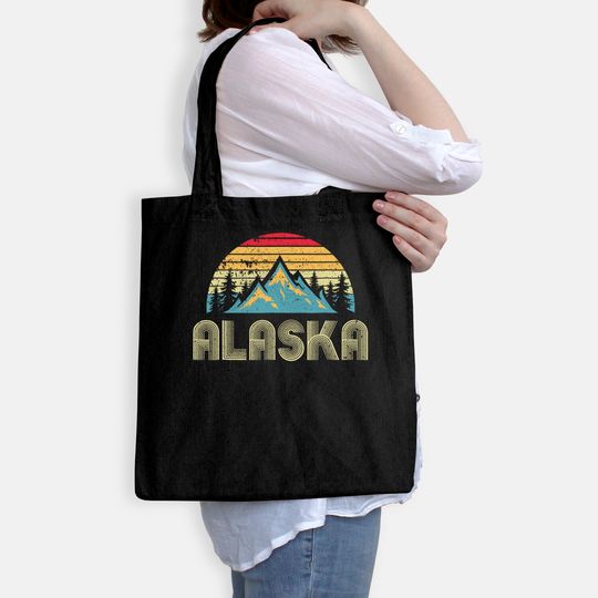 Alaska Vintage Mountains Nature Hiking Tote Bag