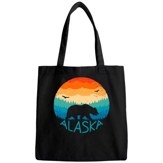 Alaska Retro Grizzly Bear Tote Bag