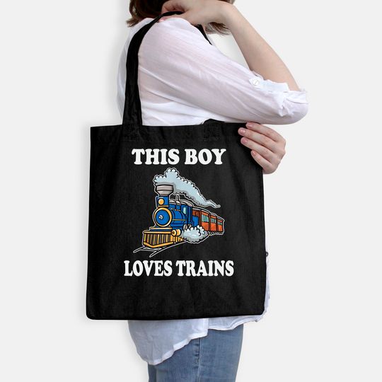 This Boy Loves Trains Gift Train Wagon Lover Gifts Tote Bag