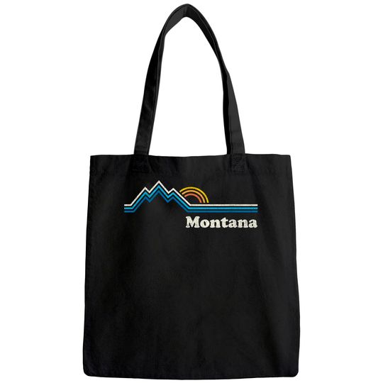 Montana Vintage Sunrise Mountains Tote Bag