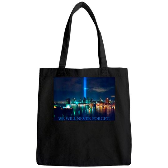 September 11 Lights Over Manhattan One World Trade Center Tote Bag