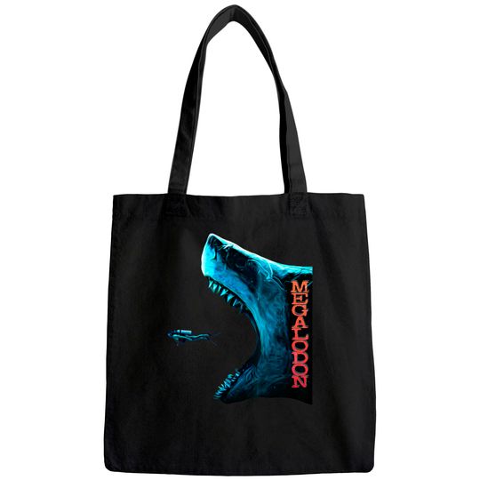 Mens Megalodon Primeval Shark Dorsal Fin Teeth Tote Bag