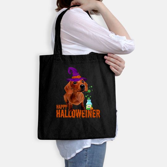 Funny Happy Halloweiner Cute Halloween Dog Lover Dachshund Tote Bag