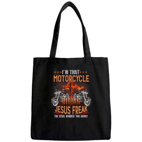Christian Biker I'm That Motorcycle Riding Jesus Tote Bag