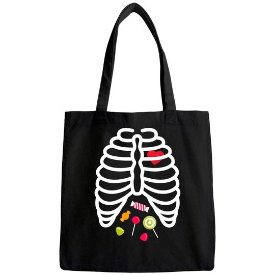Skeleton Rib Cage Heart Candy Tote Bag