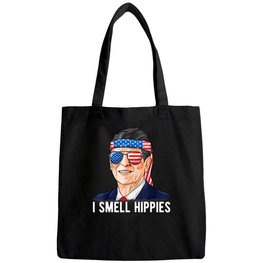 Reagan Ronald Tote Bag Conservative President I Smell Hippies Tote Bag