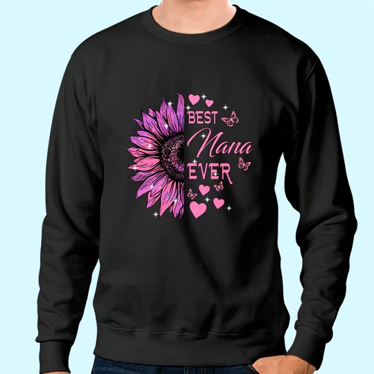 Best Nana Ever Purple Flowers Classic Sweatshirt