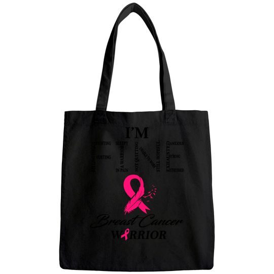 I'm Fine Breast Cancer Warrior Breast Cancer Awareness Tote Bag