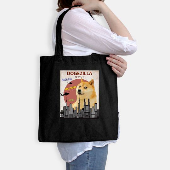 Dogezilla Funny Meme Shiba Inu Dog Tote Bag