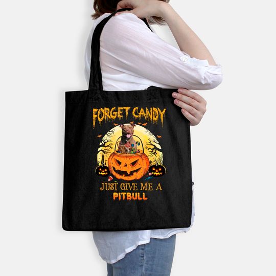 Candy Pumpkin Pitbull Dog Tote Bag