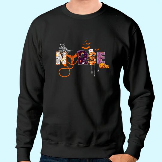 Nurse Health Worker Halloween Sweatshirt