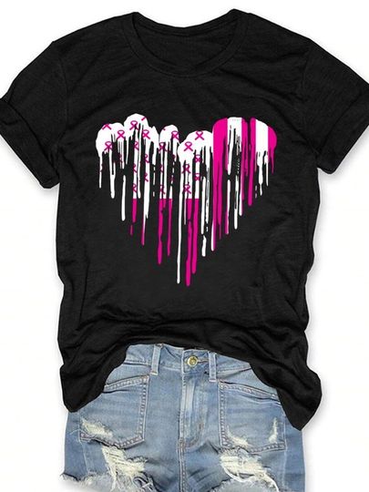 Discover In October We Wear Pink Print Short Sleeve T Shirt