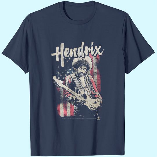 Jimi Hendrix - Mens Flag Hendrix T-Shirt