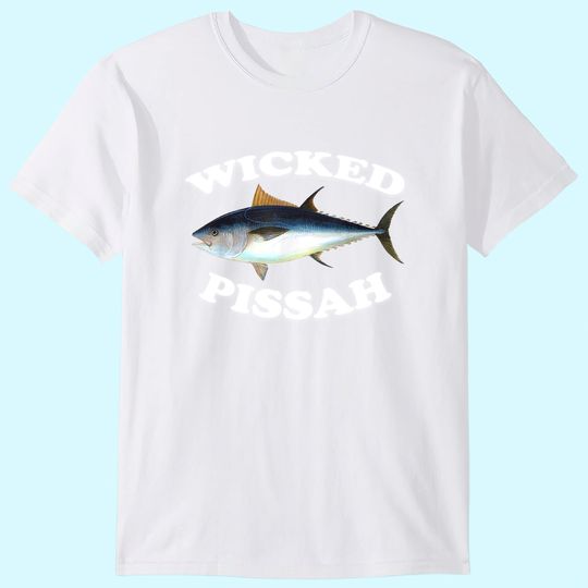 Wicked Pissah Bluefin Tuna Illustration Fishing Angler Gear T Shirt