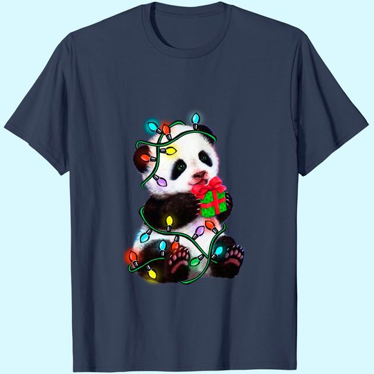 Panda Christmas Colors Vertical Poster T-Shirt