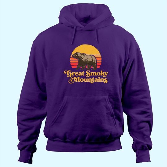 Retro Great Smoky Mountains National Park Bear 80s Graphic Hoodie