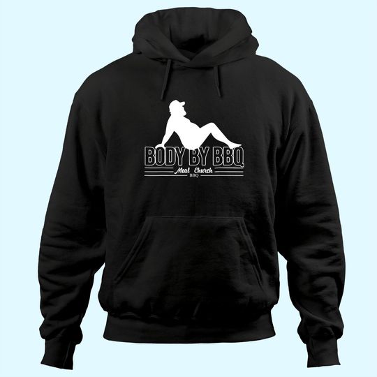 Mens Mens Funny Body By BBQ Vintage Meat Church Hoodie Hoodie