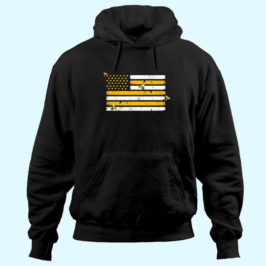 Discover Beekeeper Patriotic American Flag Honeycomb Hoodie