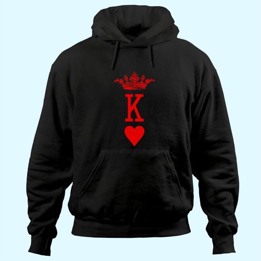 Discover King of Hearts Vintage Crown Engraving Card Hoodie