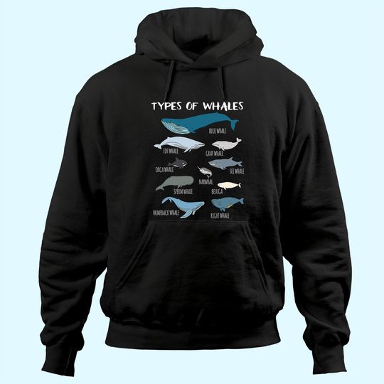 Discover Types Of Whales Cute Ocean Mammals Guide Hoodie
