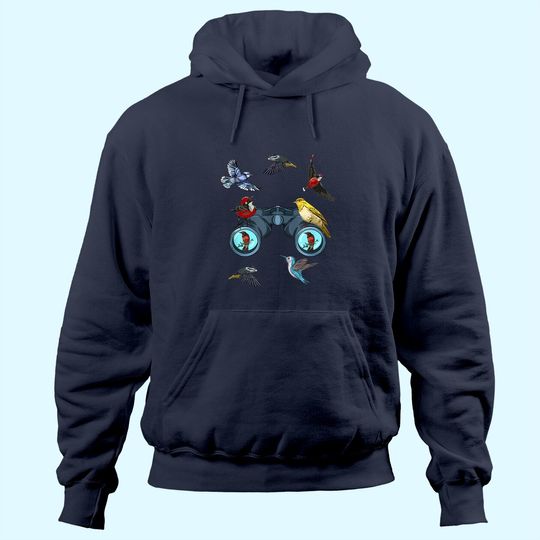 Birdwatching Bird Nerd Great Bird Watcher Hoodie Binoculars