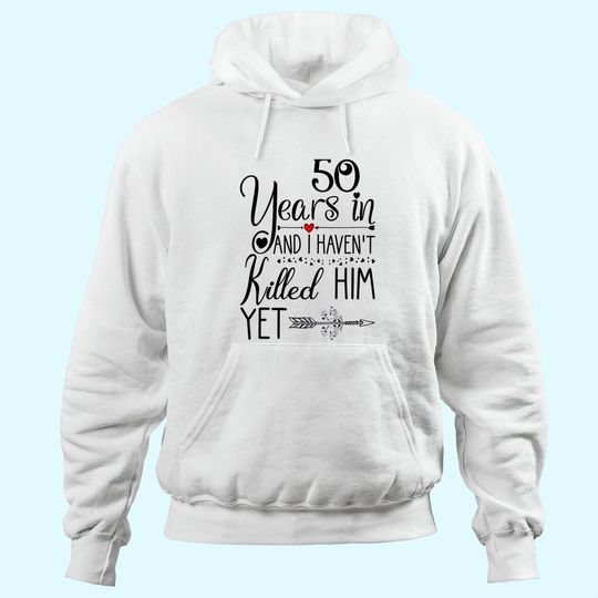 Discover 50th Wedding Anniversary Gift for Her 50 Years of Marriage Premium Hoodie