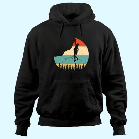 Vintage Rock Climbing Mountain Climber Hoodie