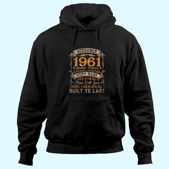 Discover December 1961 Vintage 59th Birthday Classic Hoodie