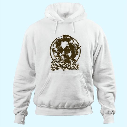 Big Lebowski The Dude Abides Negative Head Shot Portrait Hoodie