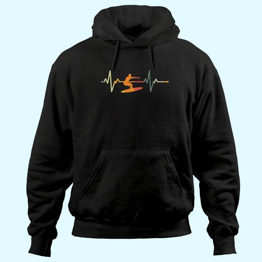 Discover Surf Surfer Gift Heartbeat Waves Surfing Hoodie