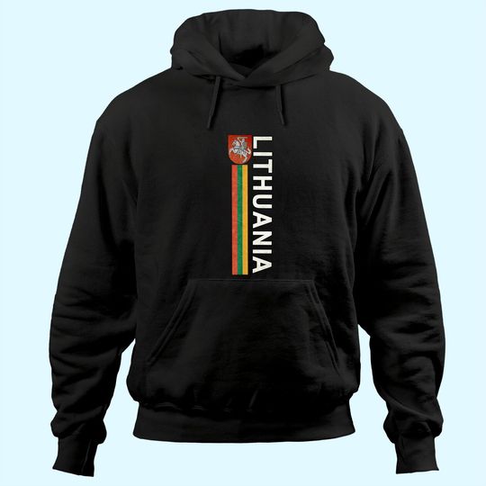 Discover Lithuania Sporty Flag and Lithuanian Emblem Hoodie