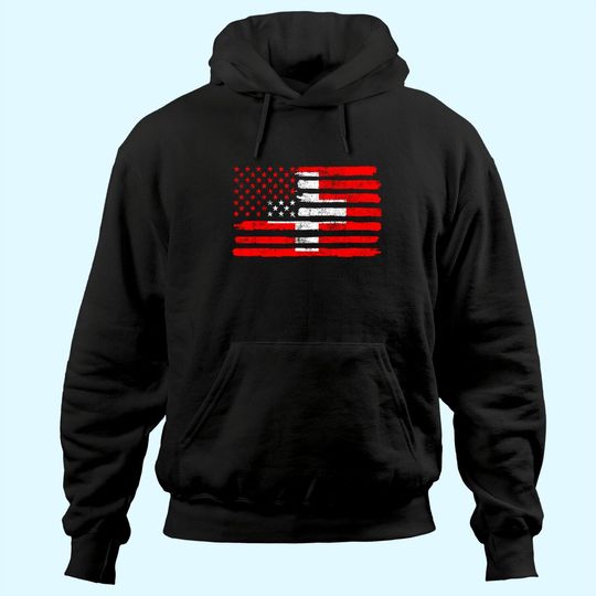 Discover USA Switzerland Flag American Swiss Hoodie