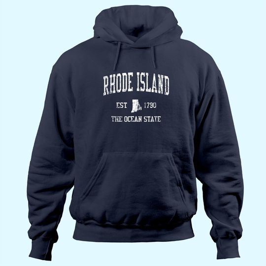 Discover Rhode Island Vintage Sports RI Design Hoodie