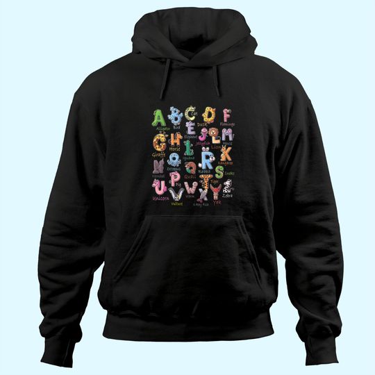 Discover Alphabet Learning Tee The World's Animal Species Kids Hoodie