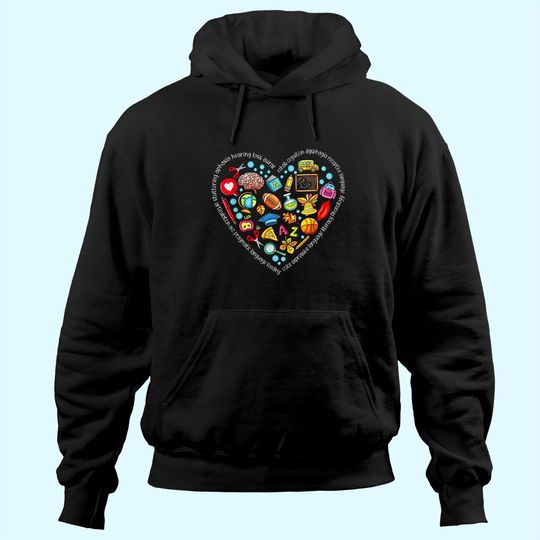 Speech Language Pathology Heart Shape Speech Therapy Hoodie