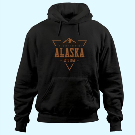 Vintage Denali Mountain Alaska The Last Frontier Logo Hoodie