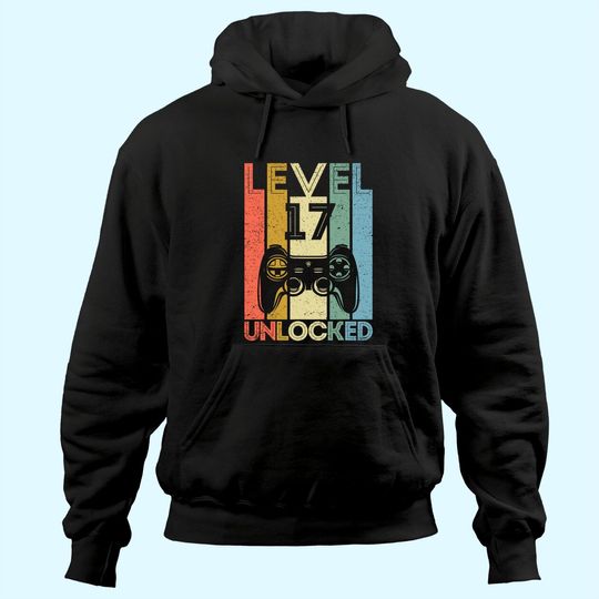 Discover Level 17 Unlocked Hoodie Funny Video Gamer 17th Birthday Gift Hoodie