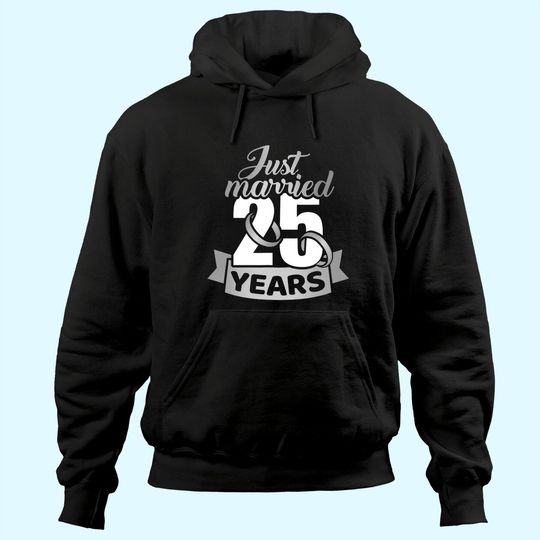 Discover Just married 25 years 25th wedding anniversary Hoodie