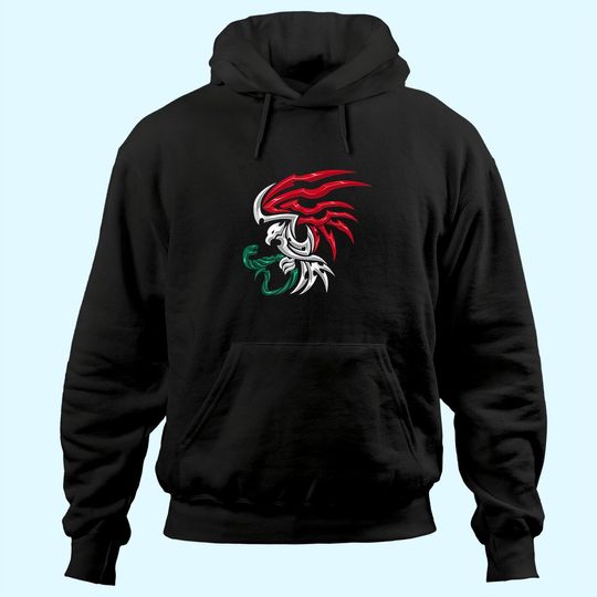 Discover Mexico Flag - Mexican Coat of Arms Tribal Style Hoodie